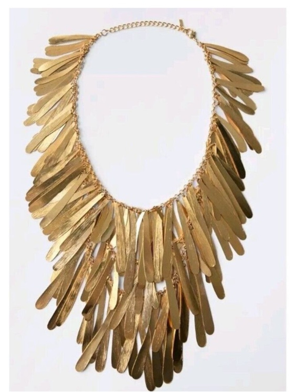 Zara Gold Layered Tassel Collar Necklace